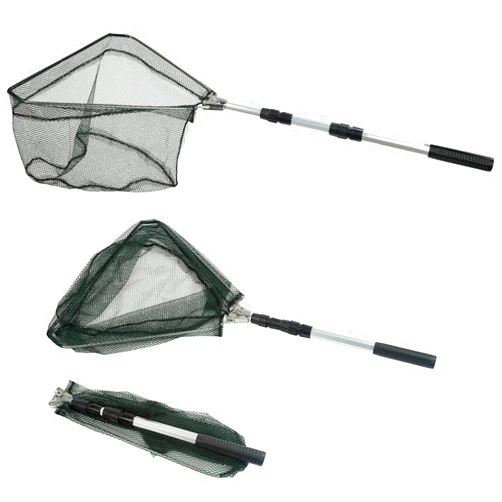 RESTCLOUD Fishing Landing Net with Telescoping Pole Handle, Fishing net Freshwater for Kids Men Women, Extend to 40-63 Inches