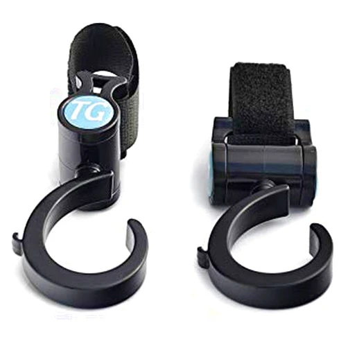 Top Glides Walker/Rollator/Wheelchair/Crutch Universal Multi-Purpose Hooks - Black - 1 Pair
