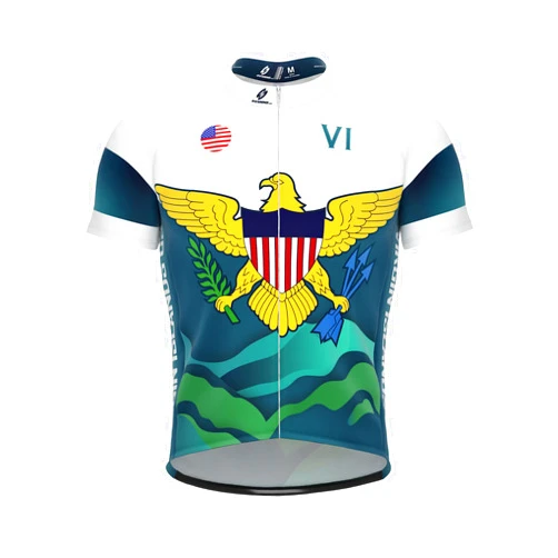 ScudoPro Country Virgin Islands US Short Sleeve Cycling Jersey for Men