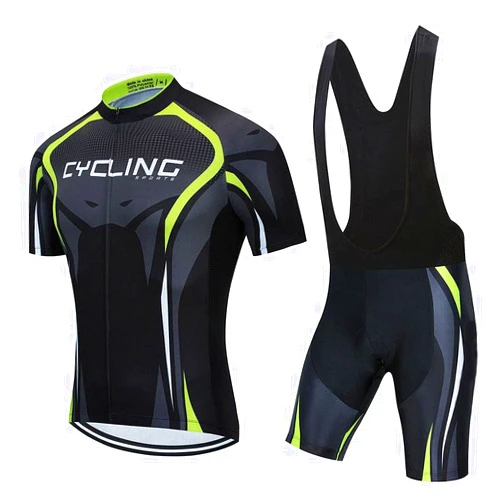 SUDU SUDO Men's Cycling Jersey Set Road Bike Shirts Bib Shorts Breathable Cycling Clothing Kit with 20D Gel Padded