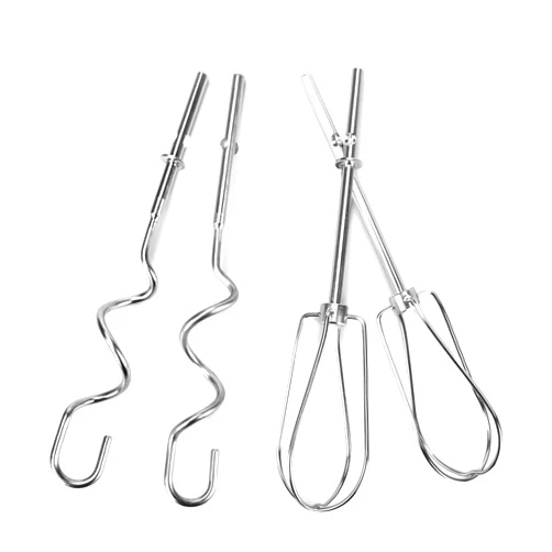 Dfnidy Hand Mixer Turbo Beaters Attachments, for kitchenaid Beaters W10490648, KHM2B, AP5644233, PS4082859, with Dough Hooks Stainless Steel (Pack of 4)