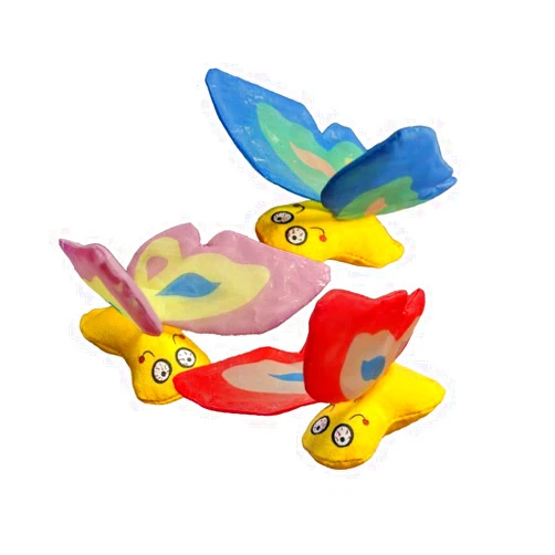 Yeowww! 3 Color Bundle of Organic Catnip Butterfly Cat Toys: Blue, Purple, and Red
