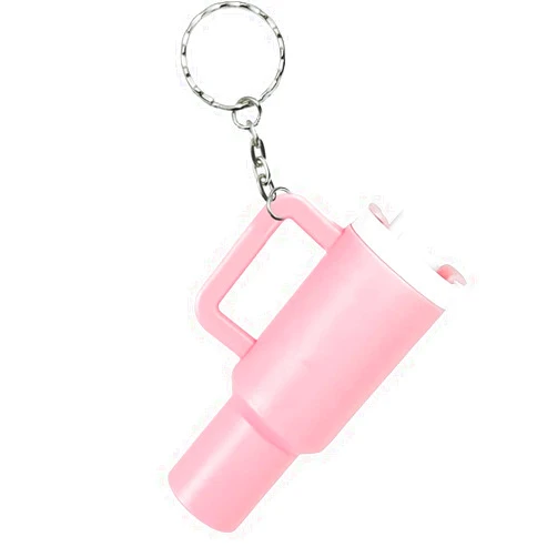 Ieson Mini Tumbler Cup Keychain with Detachable Storage for Lipstick,Detachable Small Water Bottle Keychain for Backpack