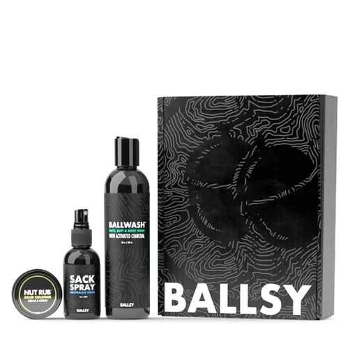Ballsy Sack Pack, Men's Fresh Kit, Includes Body Wash, Deodorizing Spray and Cologne Rub, Men's Body Care, Ball Wash for Men Gift Pack, Citrus & Cedar