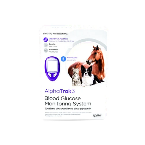 AlphaTrak 3, 8 Piece Pet Blood Glucose Monitoring Kit for Diabetic Cats, Dogs, and Horses All-in-One Solution for in-Clinic Or at Home, with Digital Results