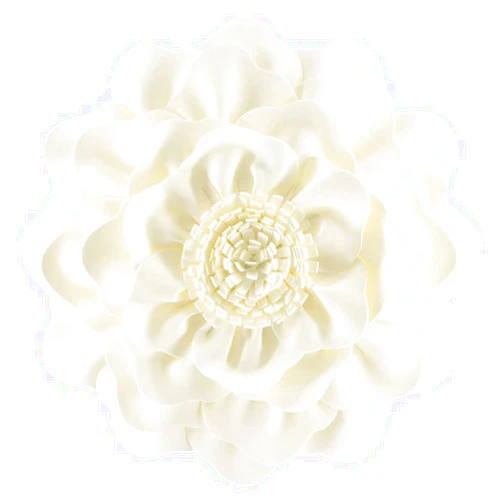 JWH 3D Flower Throw Pillow Cover Decorative Round Pillow Case Floral Cushion for Bed Sofa Couch Living Room Car Decor 14 Inches Cream White