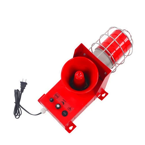Walfront 120DB Industrial Sound Light Alarm Warning Lamp Visual Alarm IP65 Security Siren Horn Alarm Alarm Tower Lamp for Outdoor Marine US Plug 110V