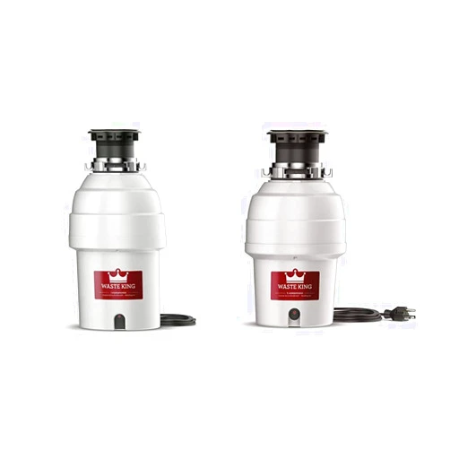Waste King Legend Series 1 HP Continuous Feed Garbage Disposal with Power Cord - (L-8000) & L-3200 Garbage Disposal with Power Cord, 3/4 HP