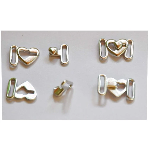 DuDu Heart Bikini Bra Clips Hooks Swimwear Clicker Bikini Accessory Tape Closure Hook & Clasp Fasteners 9mm Pack of 100Pcs