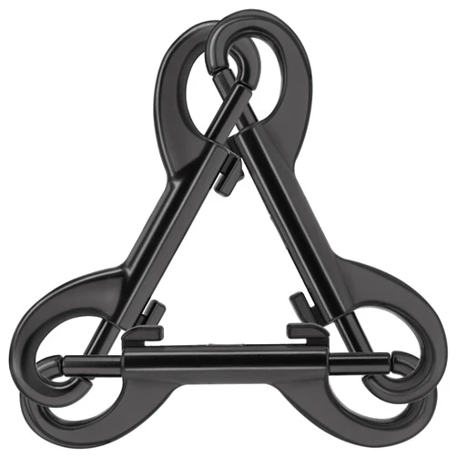 BERANMEY 3 Pack Zinc Alloy Double Ended Snap Hooks Bolt Snaps, BERANMEY Double Sided Trigger Chain Metal Clip Key Holder for Water Bucket Dog Leash Feed Buckets - Black