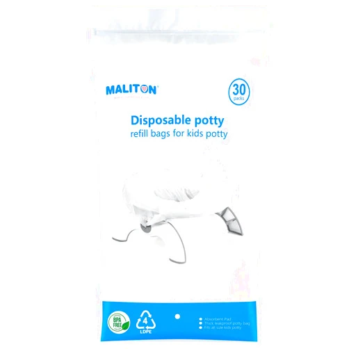Maliton [30 Counts] Disposable Potty Liners with Absorbent Pads, Potty Bags for Portable Toilet, Travel Potty Fit Bags For Car Potty, OXO Tot Potty Refill Bags Fit Most Portable Potty for Toddler & Adults