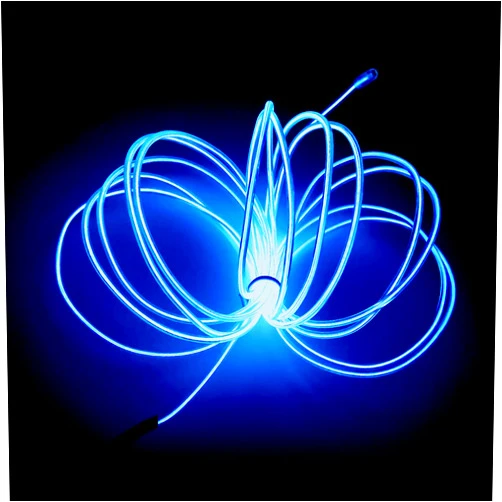 MaxLax EL Wire Blue, 16.4ft/5m Portable Battery Pack Neon Lights Strip 360° Cuttable Glowing Rope Lights for Parties, Halloween, DIY Decoration