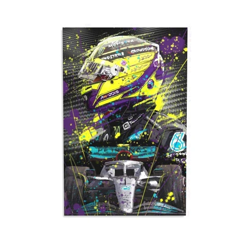 AAHARYA Lewis Hamilton F1 Car Poster Art Wall Decor (10) Canvas Painting Wall Art Poster for Bedroom Living Room Decor 08x12inch(20x30cm) Unframe-style