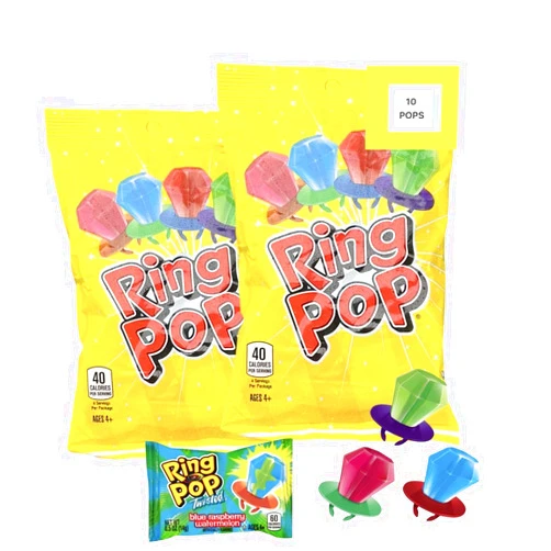 MAJUU CONNECT Ring Pop (2 pack) 10 Pops Total |Individually Wrapped Lollipop Suckers w/Assorted Fruity Flavors - Fun Candy for |Easter basket fillers| Party Favors, Birthday, Halloween ,Any Occasion |Bonus MAJUU