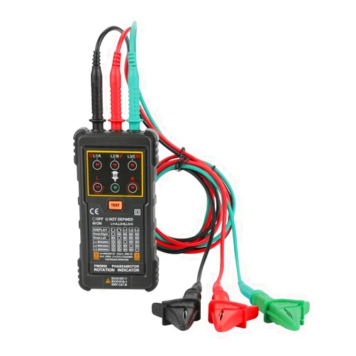 Hilitand Three Phase Motor Rotation Indicator, PM5900 400V AC Portable Sequence Rotation Tester, Motor and Phase Rotation Indicator