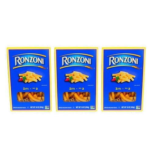 Ronzoni Ziti Non GMO 16 Oz. Pack Of 3.