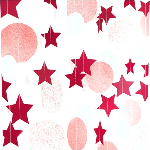 Burgleda Rose-Gold Pink Burgundy Party Decorations Paper-Garland - 4pcs Birthday Twinkle Little Star Hanging Streamer Banner,Mothers Day Wedding Bachelorette Baby Bridal Shower Valentine Ceiling Backdrop Decor