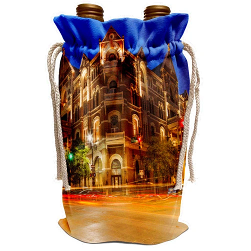 3dRose Danita Delimont - Chuck Haney - Hotels - The historic Driskell Hotel on Sixth Street, Austin, Texas, USA - Wine Bag (wbg_190073_1)