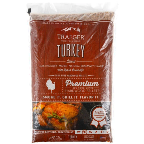 Traeger Grills PEL329 Turkey Blend 100% All-Natural Hardwood Pellets - Grill, Smoke, Bake, Roast, Braise and BBQ (20 lb. Bag)
