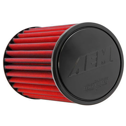 AEM 21-2039DK Universal DryFlow Clamp-On Air Filter: Round Tapered; 3 in (76 mm) Flange ID; 9.25 in (235 mm) Height; 6 in (152 mm) Base; 5.125 in (130 mm) Top