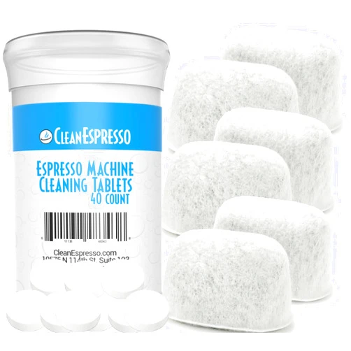 CleanEspresso - Breville Cleaning Kit - 40 Cleaning Tablets and 6 Water Filters for Breville Espresso Machines - 2g Espresso Machine Tablets
