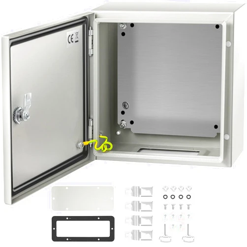VEVOR NEMA Steel Enclosure 12×12×6,NEMA 4X Steel Electrical Box,IP66 Waterproof & Dustproof,Outdoor/Indoor Electrical Junction Box,with Mounting Plate