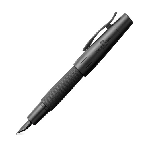 Faber-Castell E-Motion Fountain Pen, Medium Nib (M), Pure Black (FC148620)