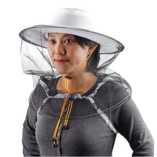 HunterBee Beekeeping Veil Hat Bee Keeper Hunting Net Cap Beekeepers Costume Gnats Insect Bug Mosquito Mesh Hats for Men Women White