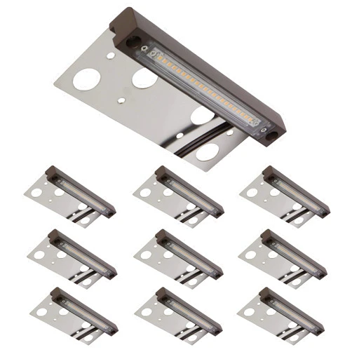 GKOLED 10-Pack UL Listed Hardscape Lighting, Paver Wall Lights, 6.8 Inches LED Step Lights, 4W 2700K Retaining Wall Light, Solid Powder Coated Die-cast Aluminum Housing, Low Voltage 12V AC/DC