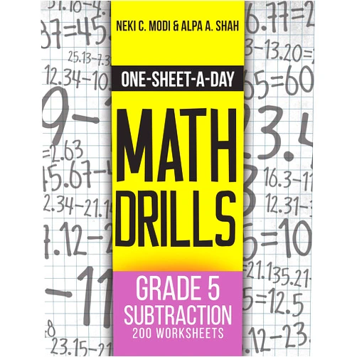 By Neki C. Modi (Author), Alpa A. Shah (Author) Format: Kindle Edition One-Sheet-A-Day Math Drills: Grade 5 Subtraction - 200 Worksheets (Book 14 of 24)