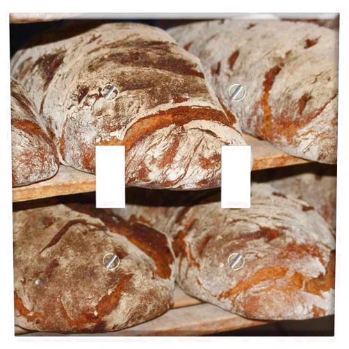 Yuatuwaw Switch Plate Double Toggle - Farmer Bread Bread Loaf Of Bread Baker Vespers