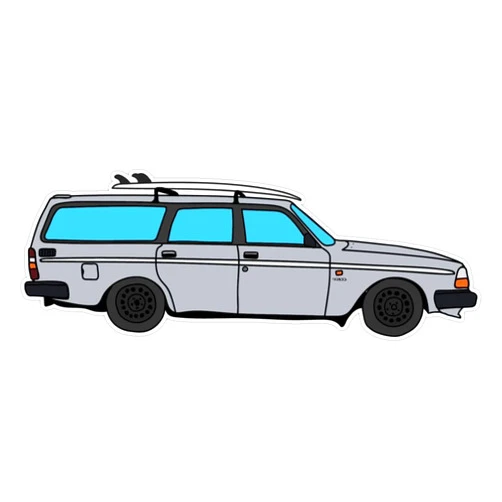 Fink Studio Volvo 240 Wagon Surf ! Vinyl Sticker Waterproof Decal Laptop Wall Window Bumper Sticker 5