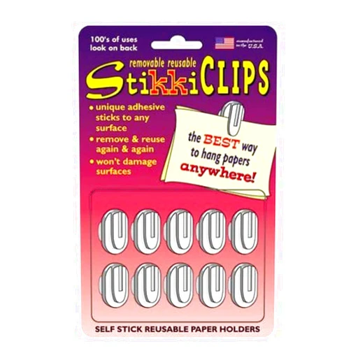 Stikkiworks The Stikkiworks Co. Stk01320 Stikki Clips White 20 Per Pack Removable Reusable