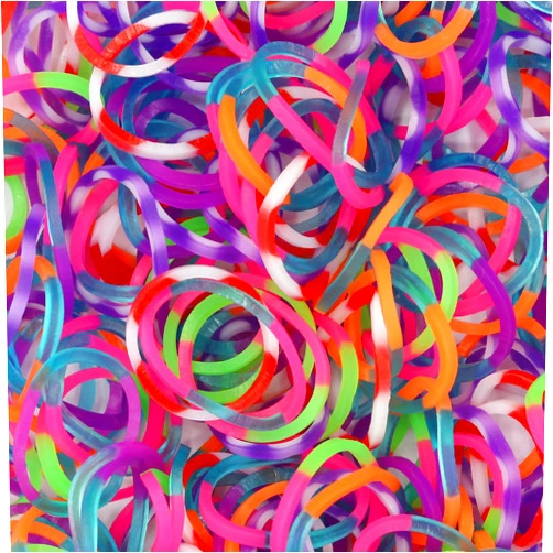 Rainbow Loom Specialty Tie-Dye Mixed Dual Color Latex-Free Refill Bands, 600 Count Plus 24 C-Clips