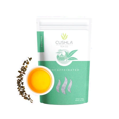 CUSHLA Decaffeinated Oolong Tea Loose Leaf, Hot or Cold Brew, Smoky, Woodsy, Nutty Notes Delicate Toasty Finish - Decaf Oolong Tea Leaves