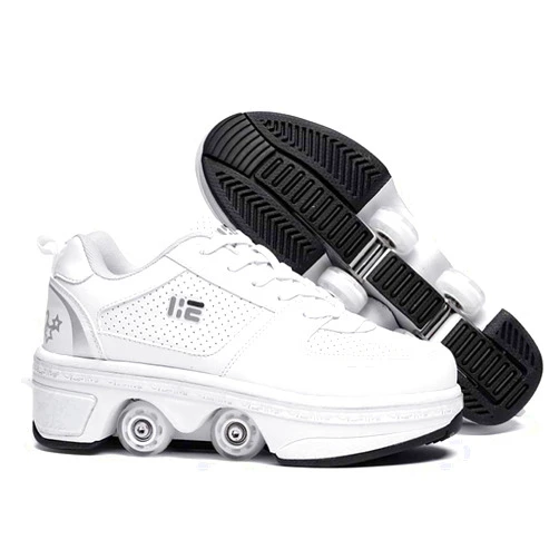TAILORIA Four-Wheel Skate Shoes Children's Roller Shoes Detachable Roller Skates Unisex Kick-Roller Shoes Skating Cool Running Shoes