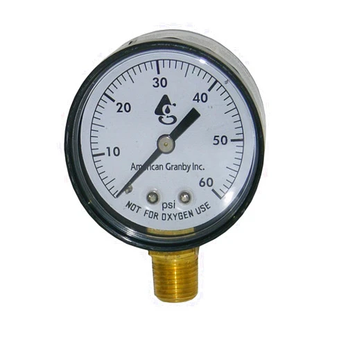 American Granby Swimming Pool or Spa Filter Pressure Gauge, Side Mount 60LB Filter Pressure Gauge 1/4