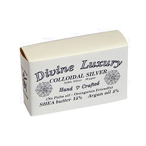 Divineluxurysoap MSNOR Colloidal Silver Soap Bar UNSCENTED DivineLuxurySoap - All Natural, No Palm Oil, Feel Clean, Safe, Bubbly, anti viral