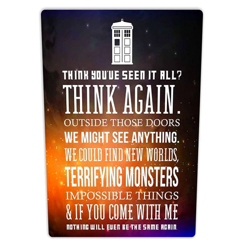 Rupert Gibsona Doctor Who Quote Art Decor Tin Sign Home House Coffee Beer Drink Bar 8 x 12 Inch