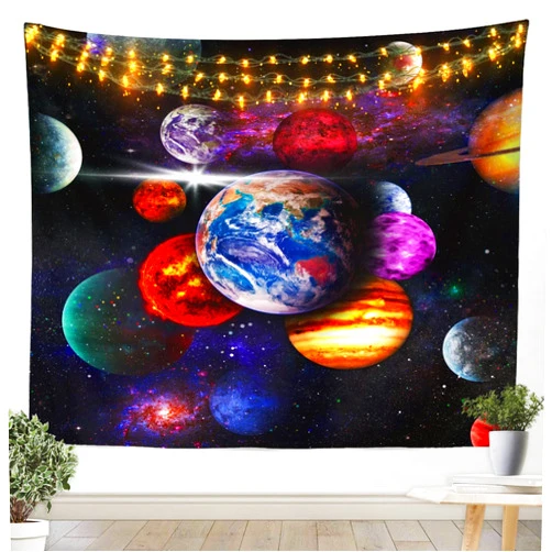 Erosebridal Solar System Tapestry Small 51X59 Outer Space Galaxy Tapestries For Kids Boys Girls Room Decor Universe Stars Planets Tapestry Wall Hanging Mysterious Cosmos Wall Tapestry