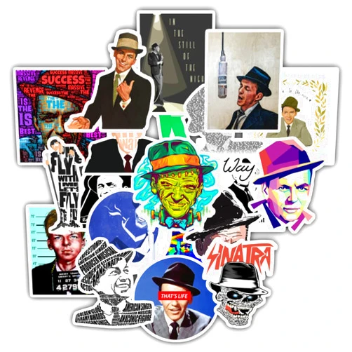 BOLTSERVE 20 Pcs Stickers Packs Sinatras Aesthetic of Vinyl Frank Decal Colorful Sticker Waterproof for Water Bottle Laptop Computer Phone Luggage Car Skateboard Bumper