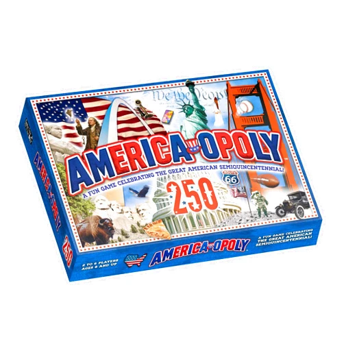 Late for the Sky America-Opoly 250th Board Game for Families, 2–6 Players, Ages 8+, Celebrating the Great American Semiquincentennial!