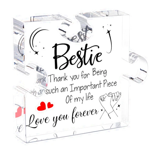 LukieJac Bestie Gifts For Women Best Friend Birthday Gifts Bff Gifts For Friends Female Work Bestie Gifts For Women Bestfriend Gift Ideas Friendship Gifts - Thick Acrylic Paperweight Decorative Plaque
