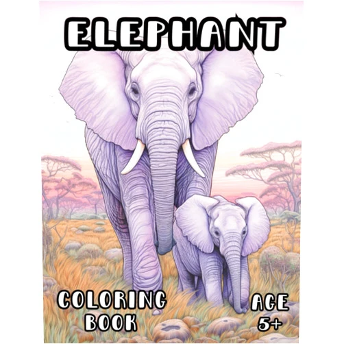 Sutton Eves Elephant Coloring Book: Safari Coloring Book for Kids and Adults 5+