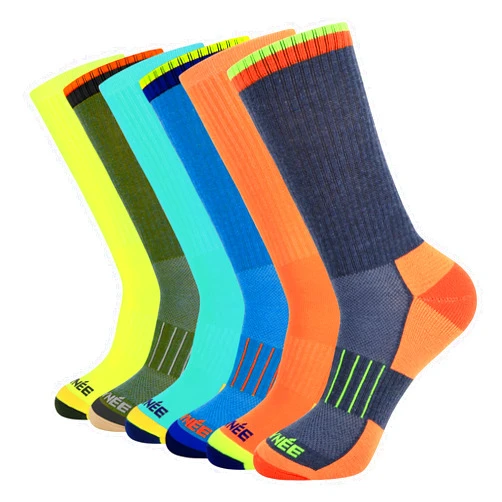 JOYNÉE Mens Athletic Crew Cushion Socks for Running and Workout 6 Pack