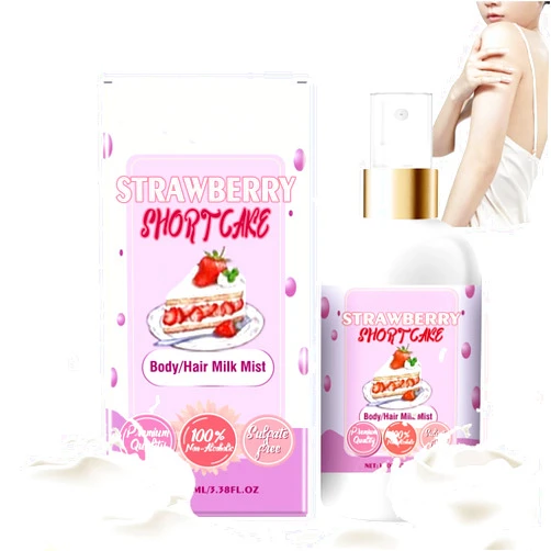 Louthon Vanilla Cream Puff Body Milk Mist, Vanilla Cream Puff Body and Hair Milk Mist, Body & Hair Fragrance Mist (Strawberry Cake)
