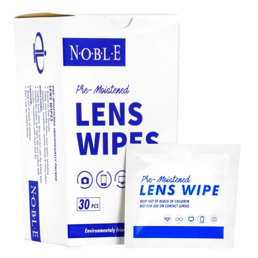 Noble Pack Noble Pre-moistened Lens Wipes Individually Wrapped - Lens and Screen Cleaning Wipes - Great for Eyeglasses, Cell Phones, Camera Lenses, Screens, Keyboards, and Other Delicate Surfaces (30 Wipes)