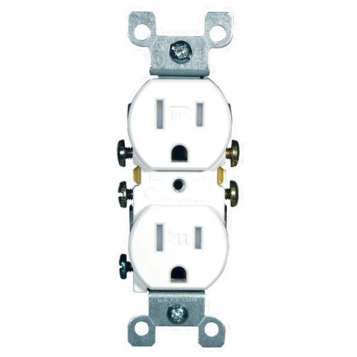 Leviton T5320-W 15A 125V Tamper Resistant, Duplex Receptacle, Residential Grade, Grounding, White (10 Pack)
