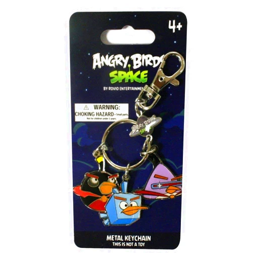Angry Birds SPACE Metal Keychain #1 Firebomb Bird, Ice Bird Lazer Bird