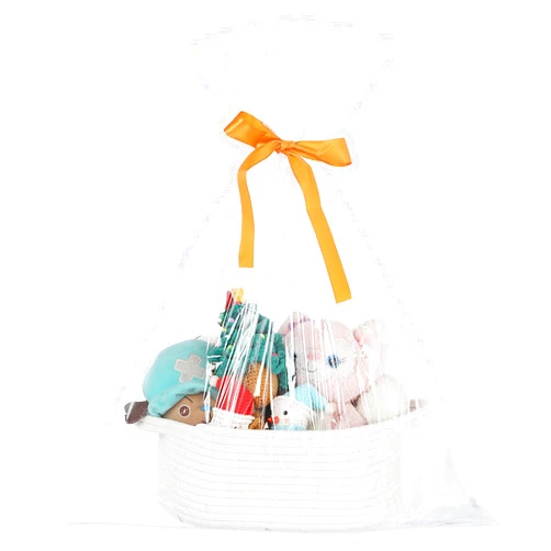 Balter-D Baskets Empty Basket for Gifting，Decorative Small Woven Basket with Gift Bags and Ribbons ，Empty for Baby Shower Birthday Engagement.